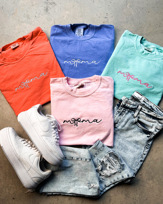 Mama Bow Embroidered Tee