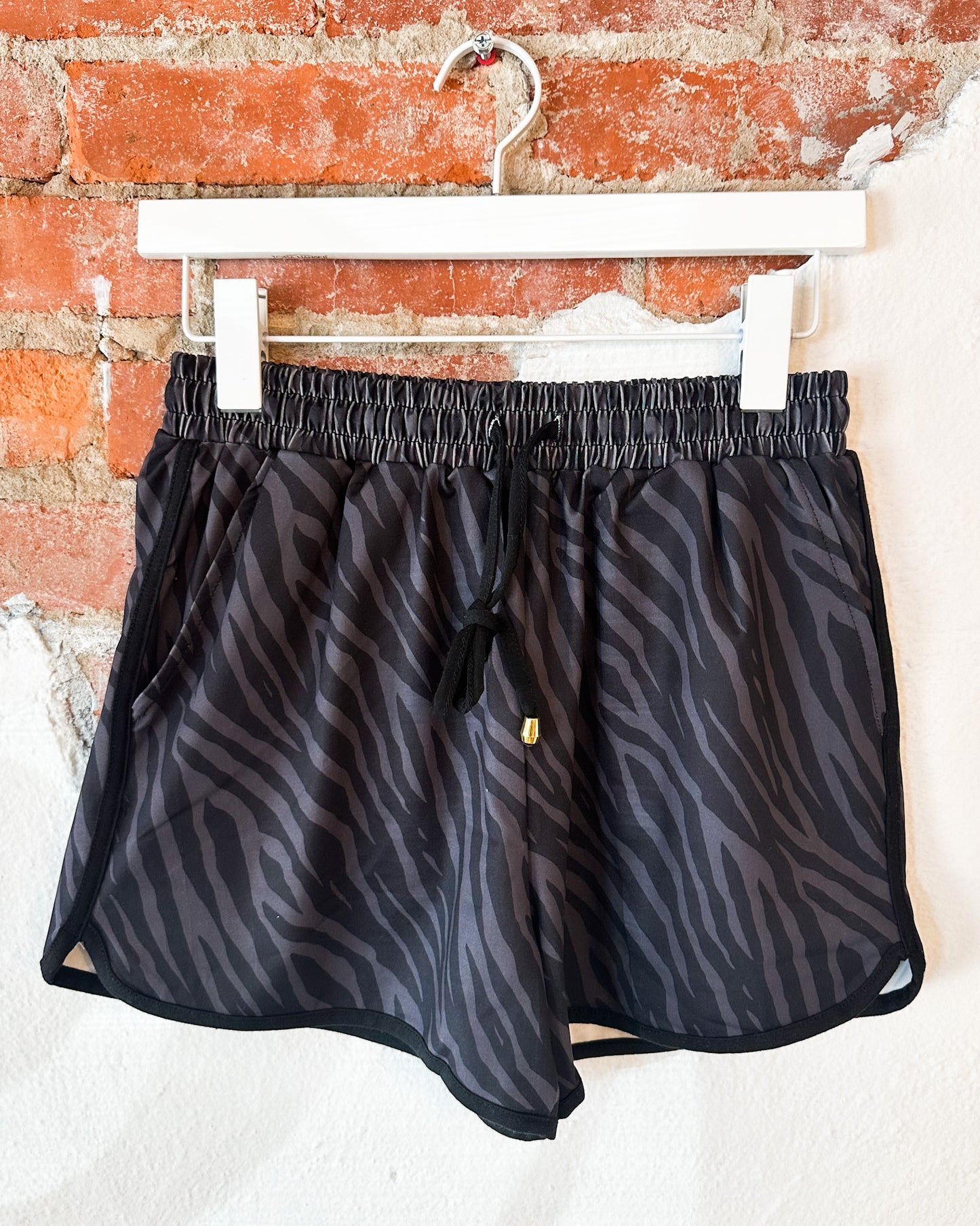 Zebra Black Sport Shorts
