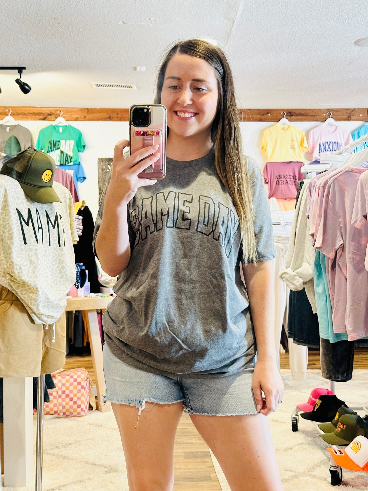 Game Day Varsity Grey Graphic Tee