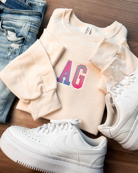 Custom Ombré Letter Graphic Adult Sweatshirt