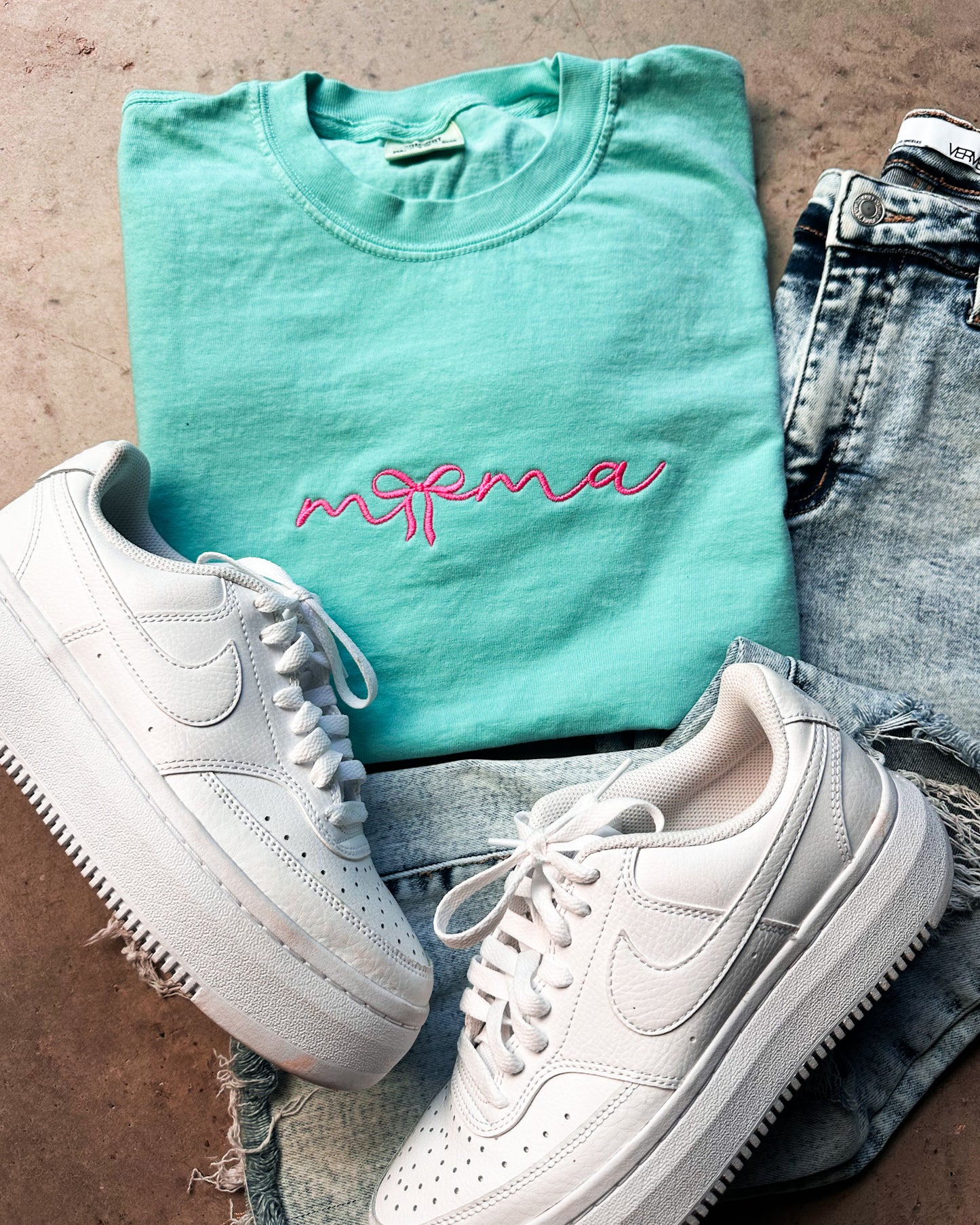 Mama Bow Embroidered Tee