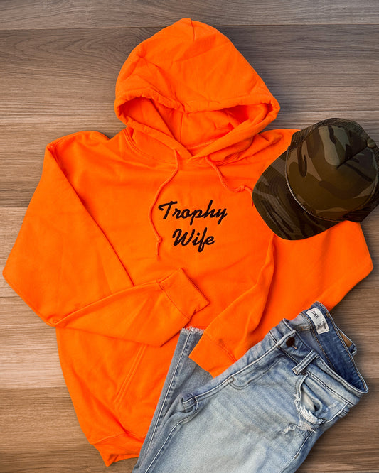 Trophy Wife Orange Embroidery Hoodie