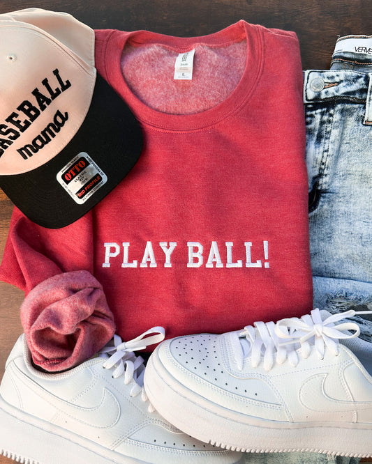 Play Ball Embroidery Sweatshirt