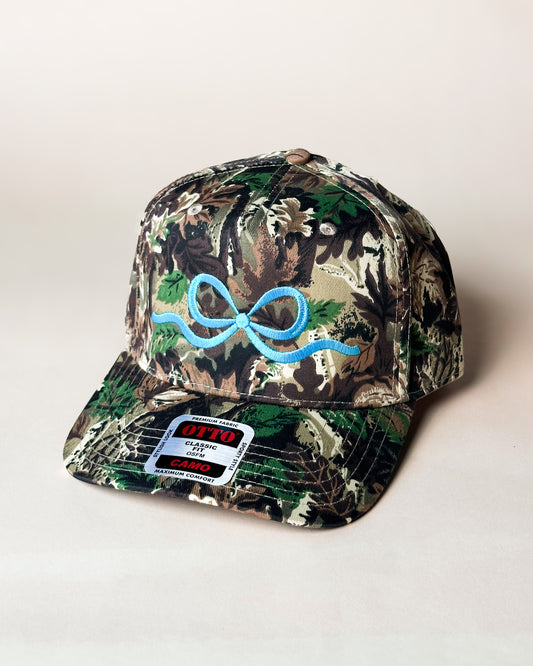 Blue Bow Camo Hat