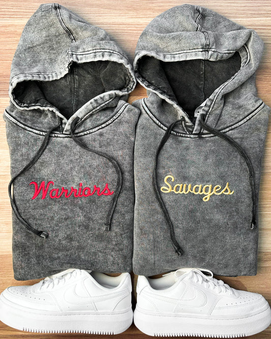 Custom Mineral Wash Hoodie