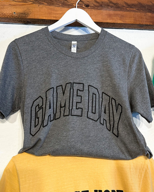 Game Day Varsity Grey Graphic Tee