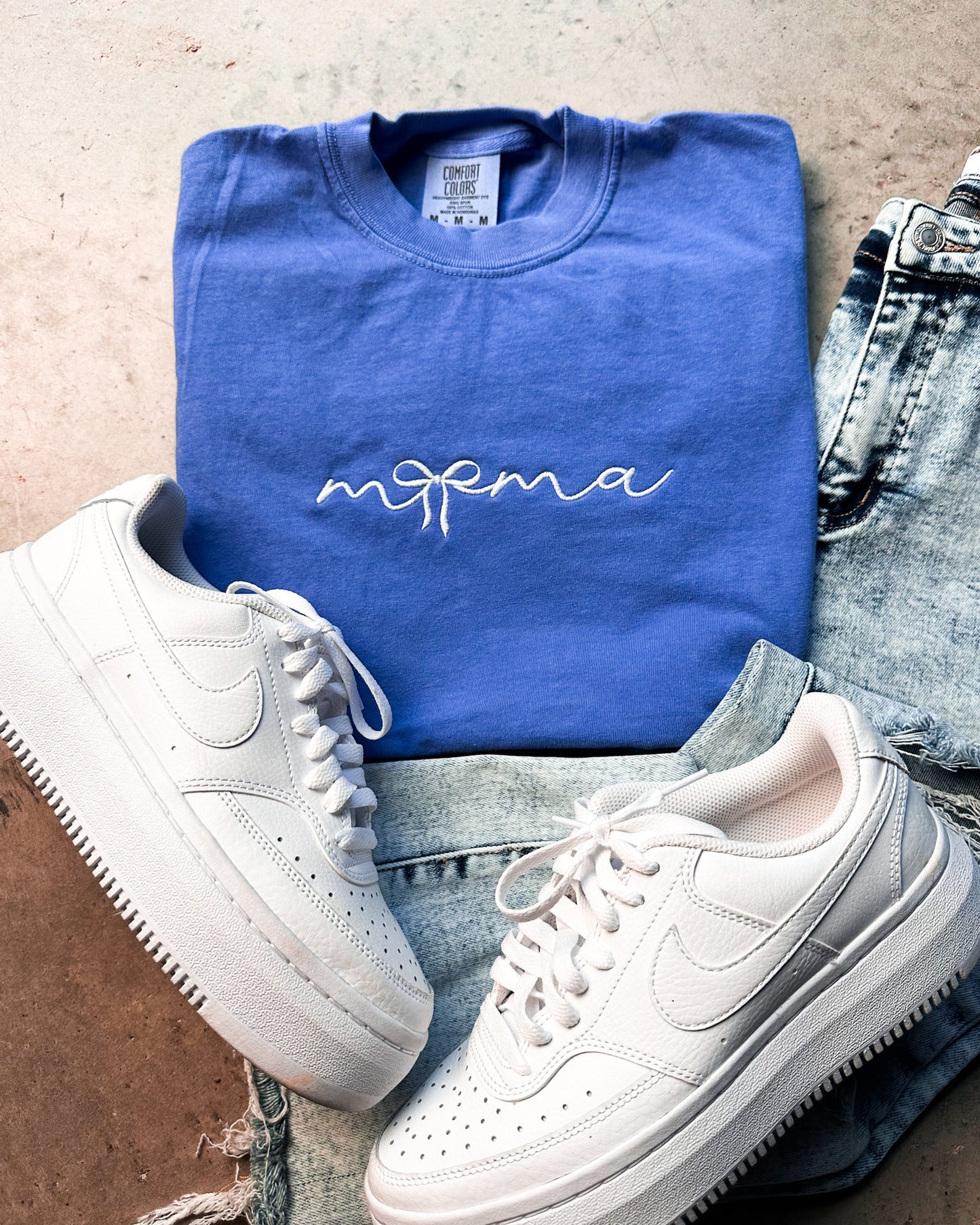 Mama Bow Embroidered Tee