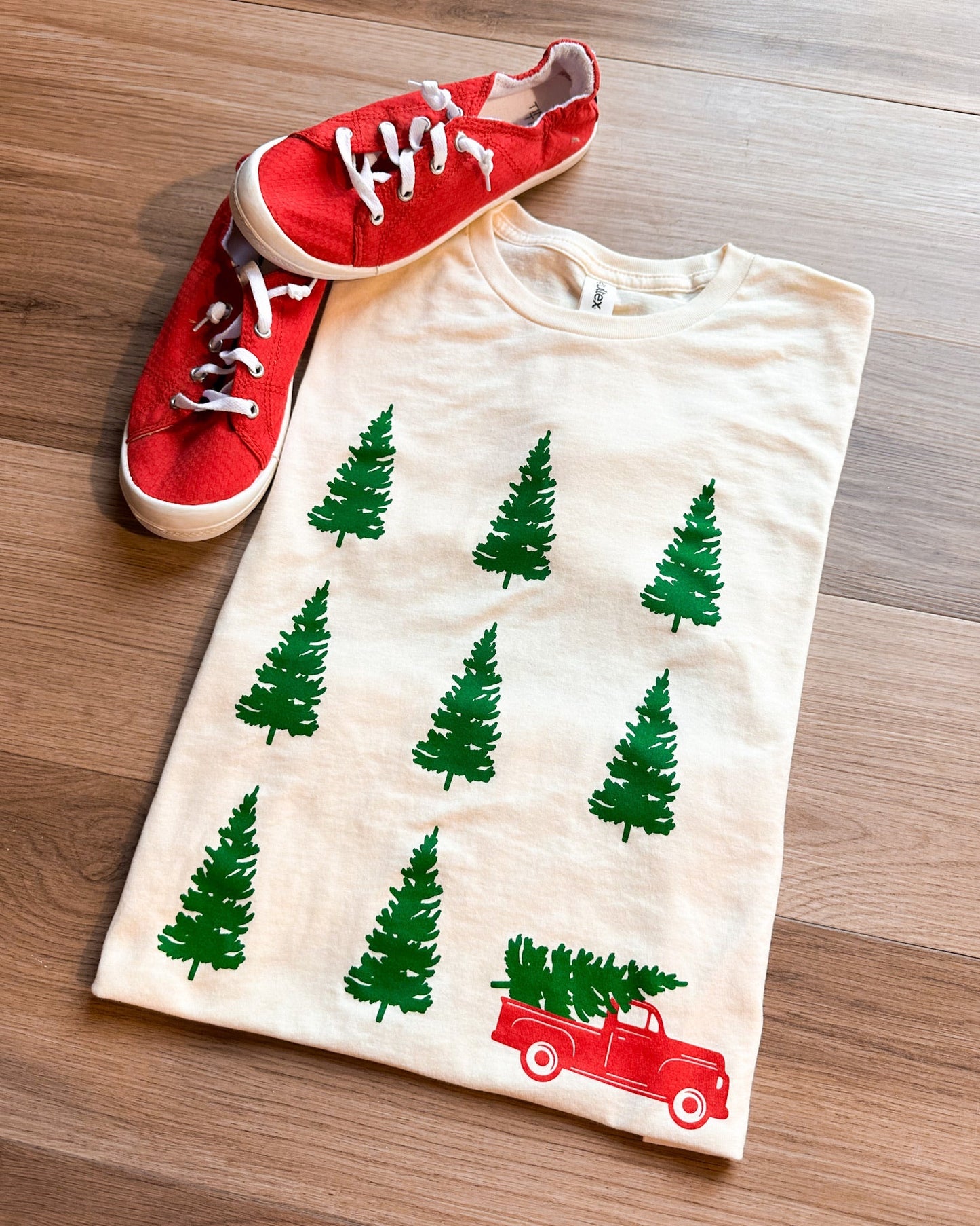 Christmas Truck Natural Graphic Tee