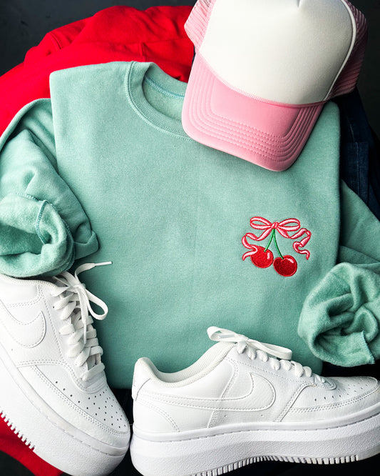 Cherry Embroidery Sweatshirt