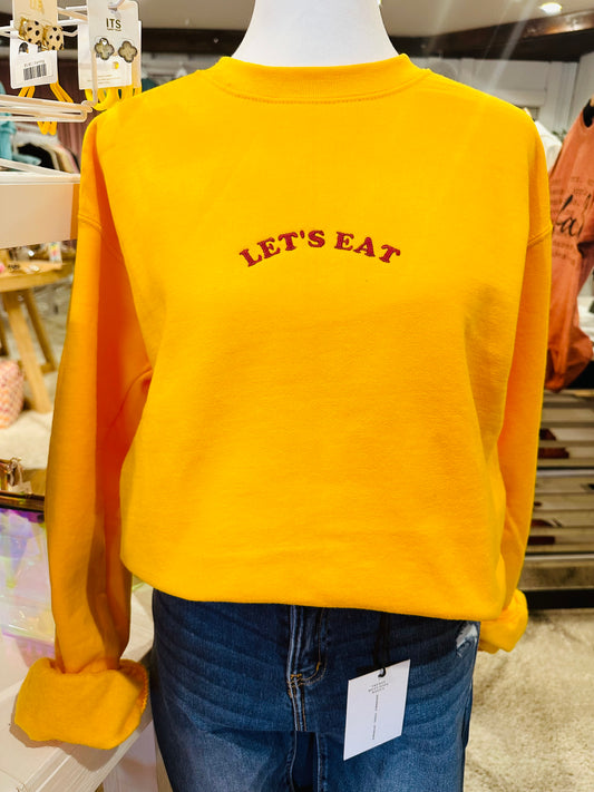 Let's Eat Embroidery Sweatshirt