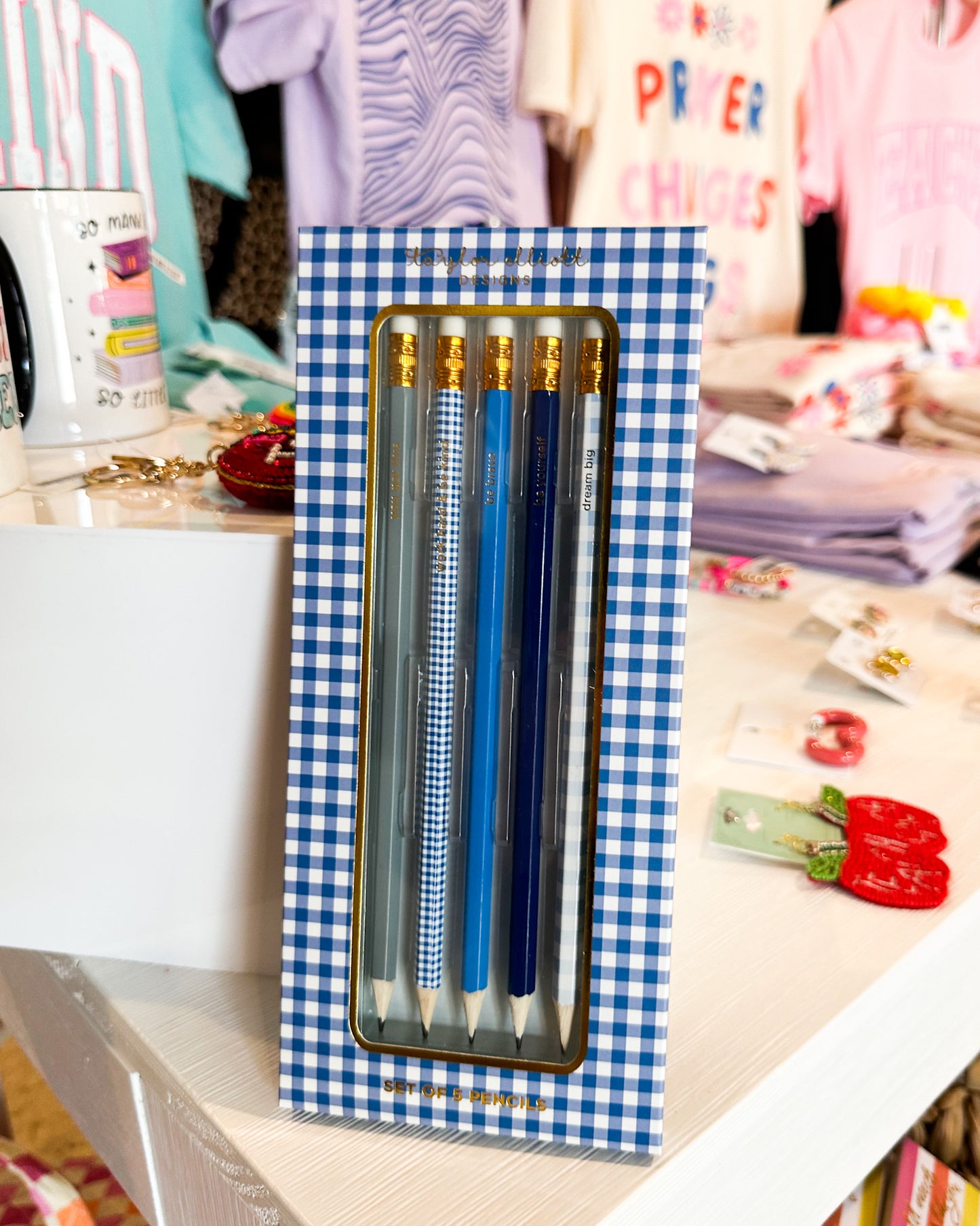 Motivational Blue Pencil Set