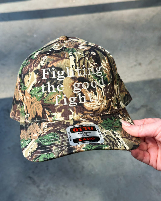 Fighting The Good Fight Camo Hat
