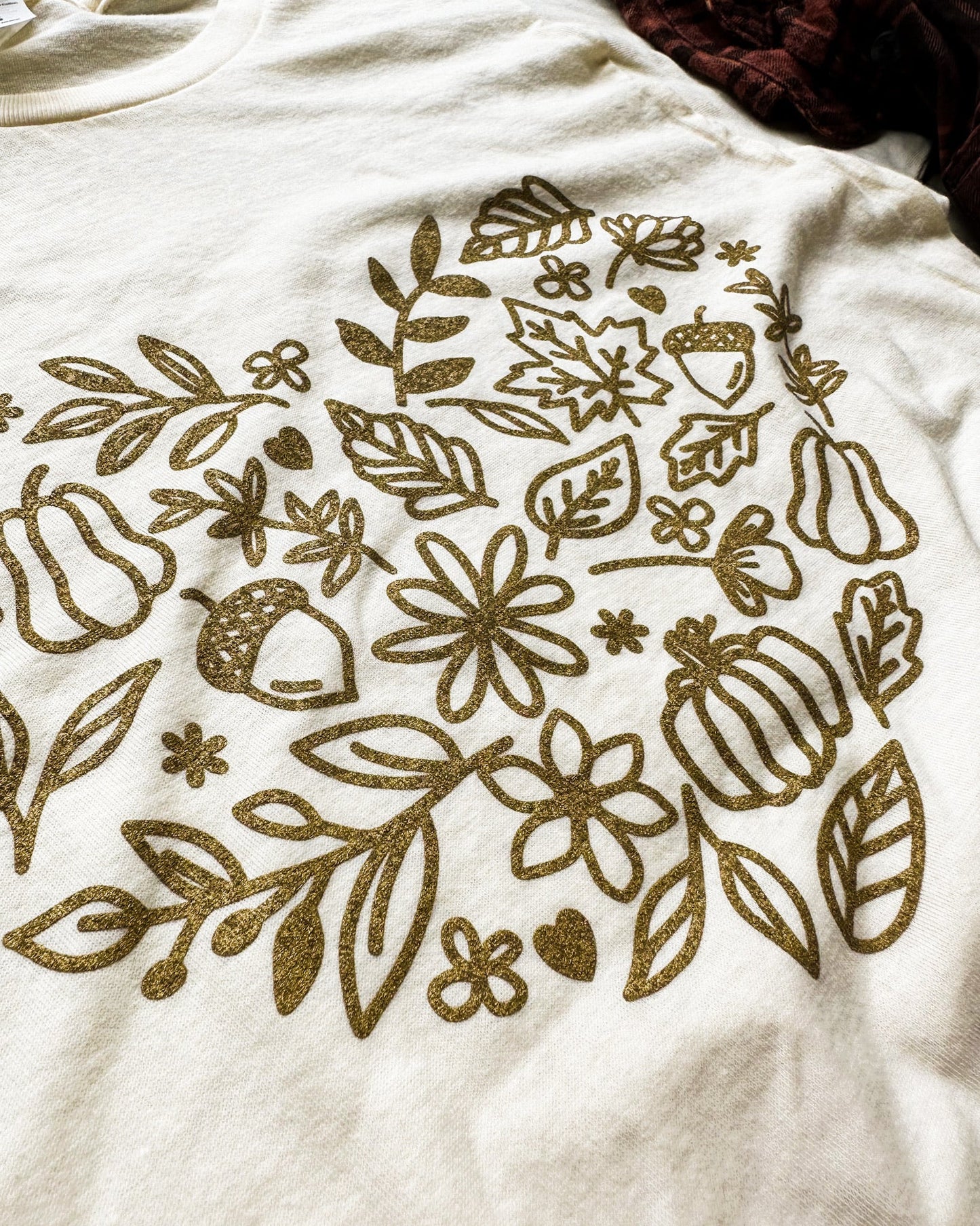 Fall Gold Heart Comfort Colors Graphic Tee