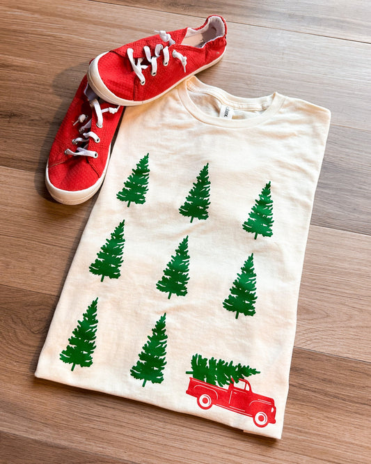 Christmas Truck Natural Graphic Tee