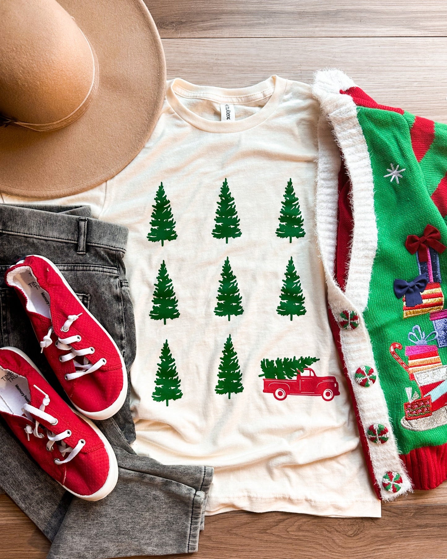 Christmas Truck Natural Graphic Tee